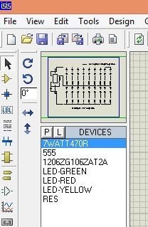 LED Flashing with 555timer, LED flashing in proteus, 555timer simulation in proteus,Proteus simulation of 555 timer