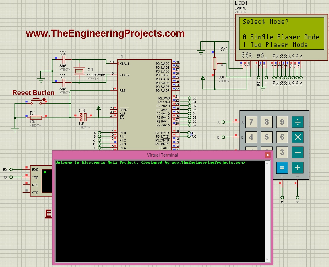 quiz project using 8051 microcontroller, quiz project with 8051 microcontroller, quiz project with 8051, final year quiz system with 8051