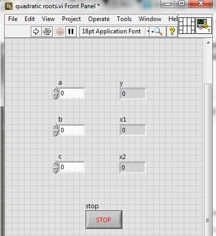 Quadratic Roots Calculation, Calculating quadratic roots using LabVIEW, Finding quadratic roots in LabVIEW, How to find quadratic roots in LabVIEW, How to find roots of quadratic equation using LabVIEW, Use LabVIEW to find roots of quadratic equation