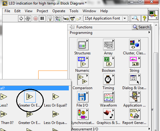 Temperature sensing using NI LabVIEW, Temperature level indication in LabVIEW, Temperature level detector in LabVIEW, Sensing different levels of temperature in LabVIEW, How to differentiate between different levels of temperature