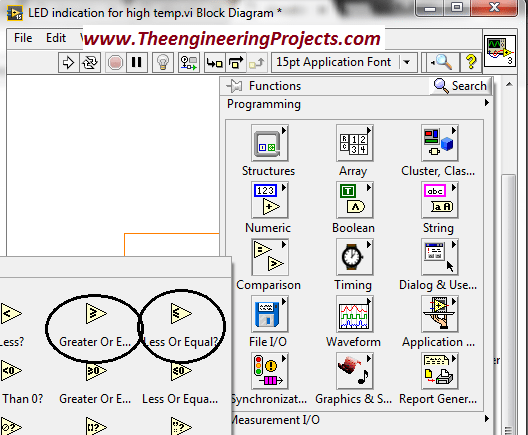 Temperature sensing using NI LabVIEW, Temperature level indication in LabVIEW, Temperature level detector in LabVIEW, Sensing different levels of temperature in LabVIEW, How to differentiate between different levels of temperature