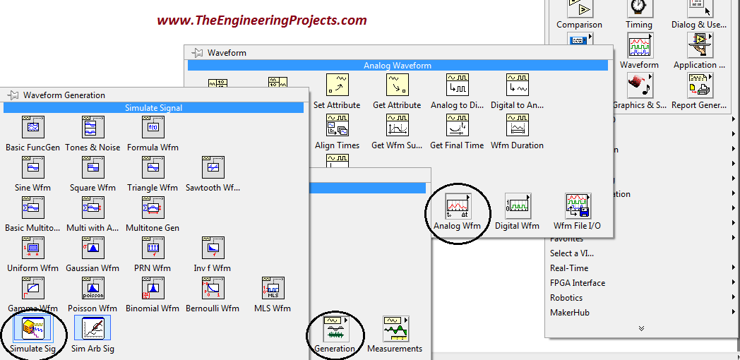 Communication Signal generation in NI LabVIEW 2015, LabVIEW signal generation, How to generate an anlog signal in LabVIW, Generate an analog signal in LabVIEW, Generate signals in NI LabVIEW