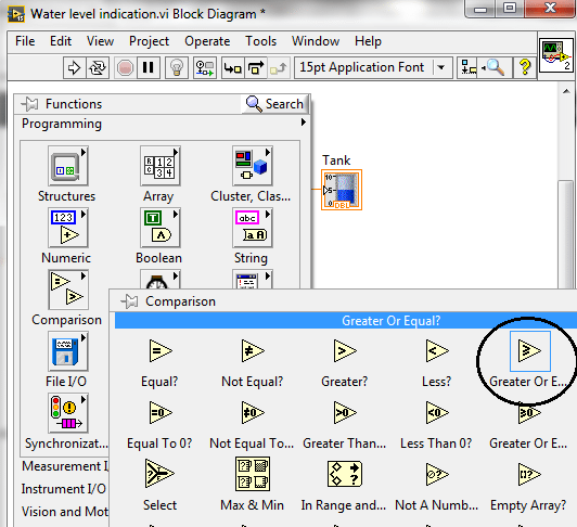 Creating Water Level Detector using NI LabvIEW 2015, Water Level Detector in LabVIEW, How to create a water level detector in LabVIEW 2015, Water level detector using LabVIEW 2015, how to build water level detector in LabVIEW