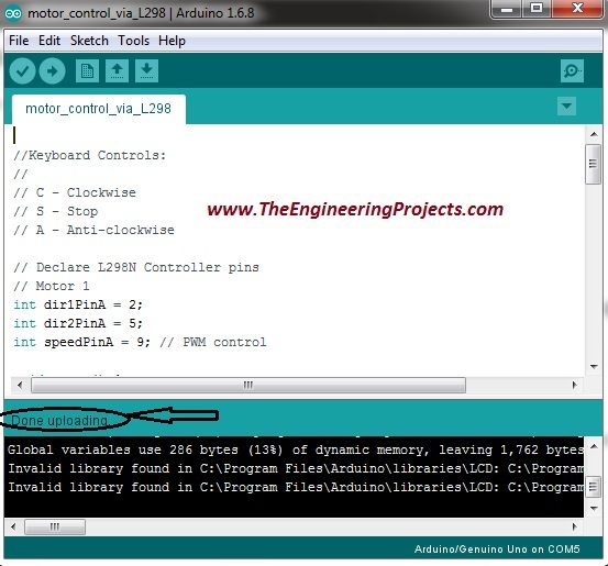 Direction control of DC motor via Arduino, DC motor control using Arduino, using Arduino to control the direction of the DC motor, DC motor direction control through Arduino, Control DC motor with the help of Arduino UNO, DC motor direction control using Arduino UNO