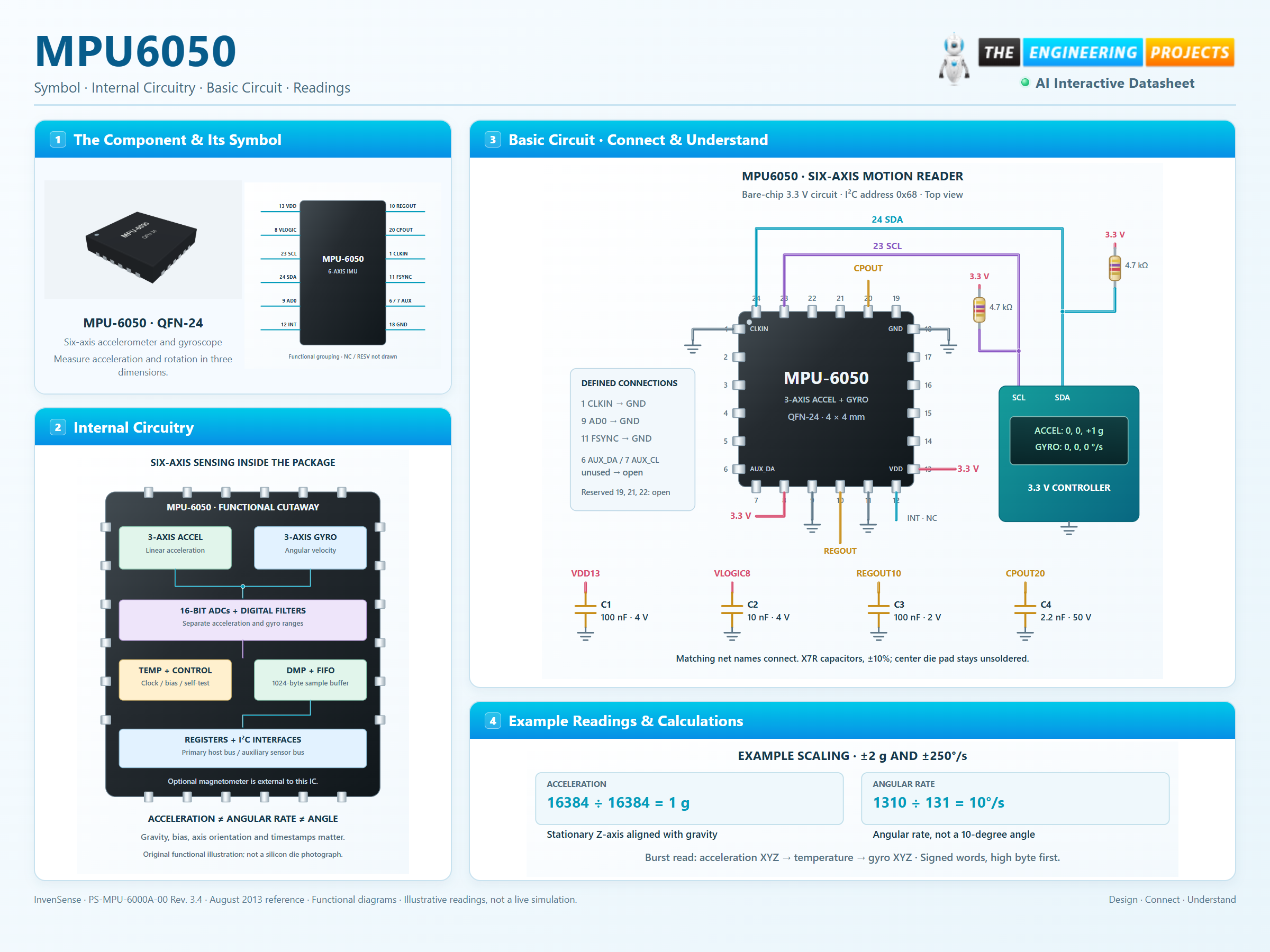 MPU6050 | AI Interactive Datasheet | The Engineering Projects