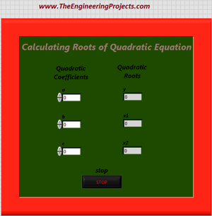 Quadratic Roots Calculation,Calculating quadratic roots using LabVIEW, Finding quadratic roots in LabVIEW, How to find quadratic roots in LabVIEW, How to find roots of quadratic equation using LabVIEW, Use LabVIEW to find roots of quadratic equation