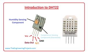 introduction to dht22, dht22 pinout, dht22 arduino interfacing, dht22 working, dht22