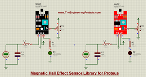 Magnetic Hall Effect Sensor Library for Proteus, magnetic hall effect sensor, Magnetic Hall Effect Sensor in Proteus, proteus simulation of hall effect, hall effect in proteus, hall effect sensor in proteus, ky024 in proteus, ky-024 proteus simulation