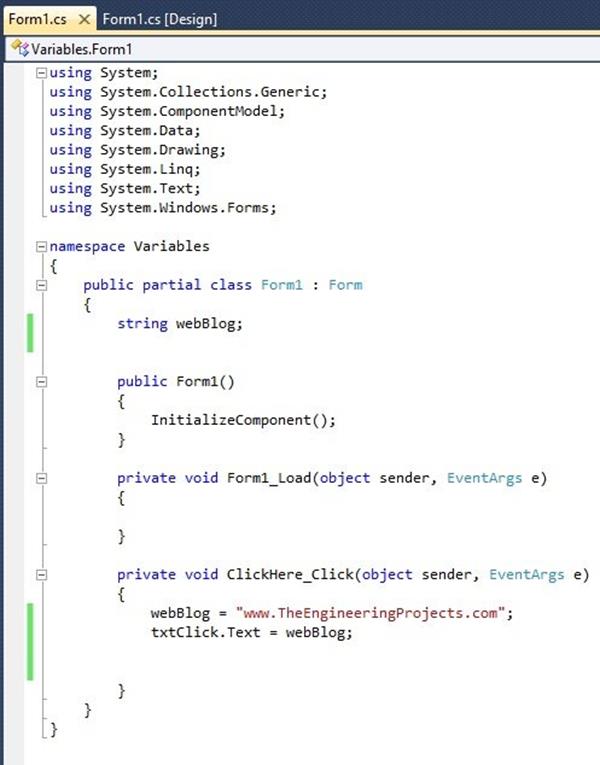 How to use C# String Variables - The Engineering Projects