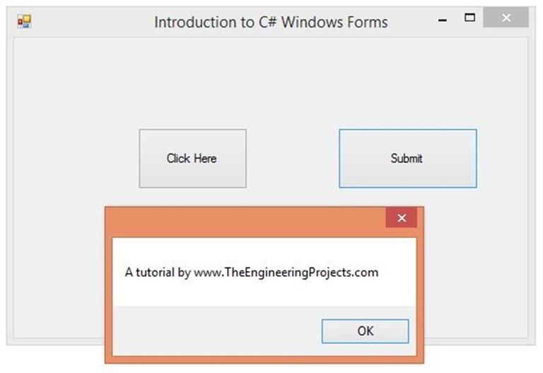 How to use Button in C Windows Form ? The Engineering Projects