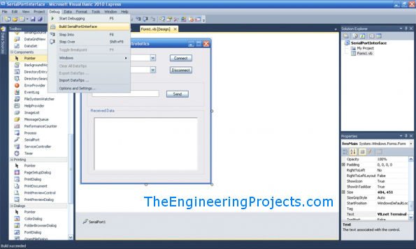 Microsoft Visual Basic 2010 - Com Port Tutorial, serial port tutorial in vb.net, serial port tutorial in visual studio 2010