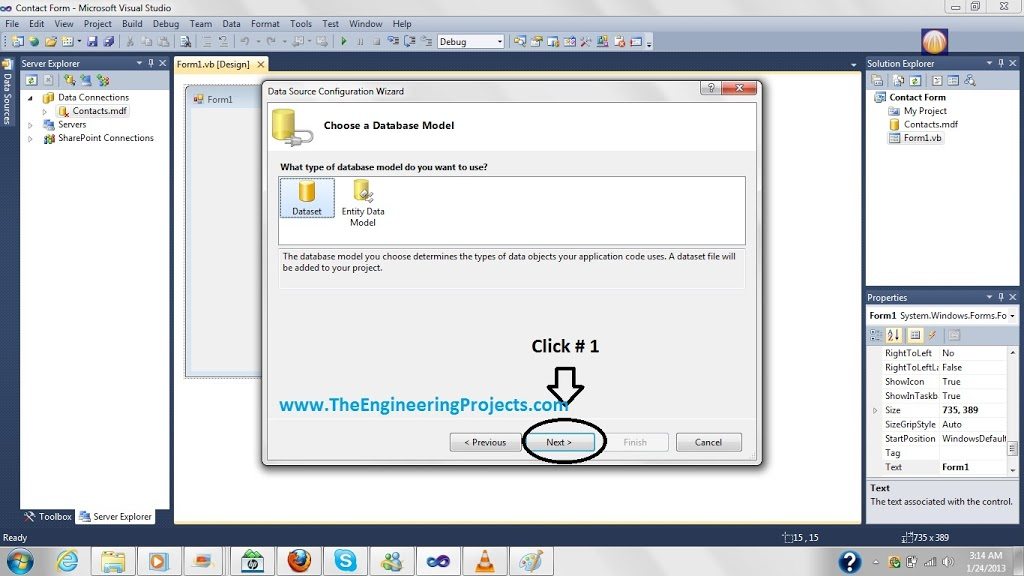 Create a database in Microsoft Visual Studio 2010, how to create a database in vb2010, tutorial on database in vb2010
