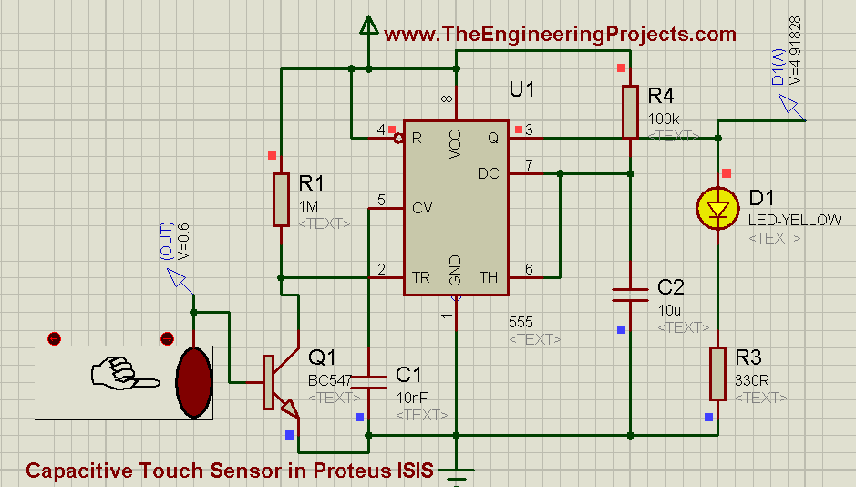 How to use Capacitive Touch Sensor in Proteus ISIS ? - The Engineering ...