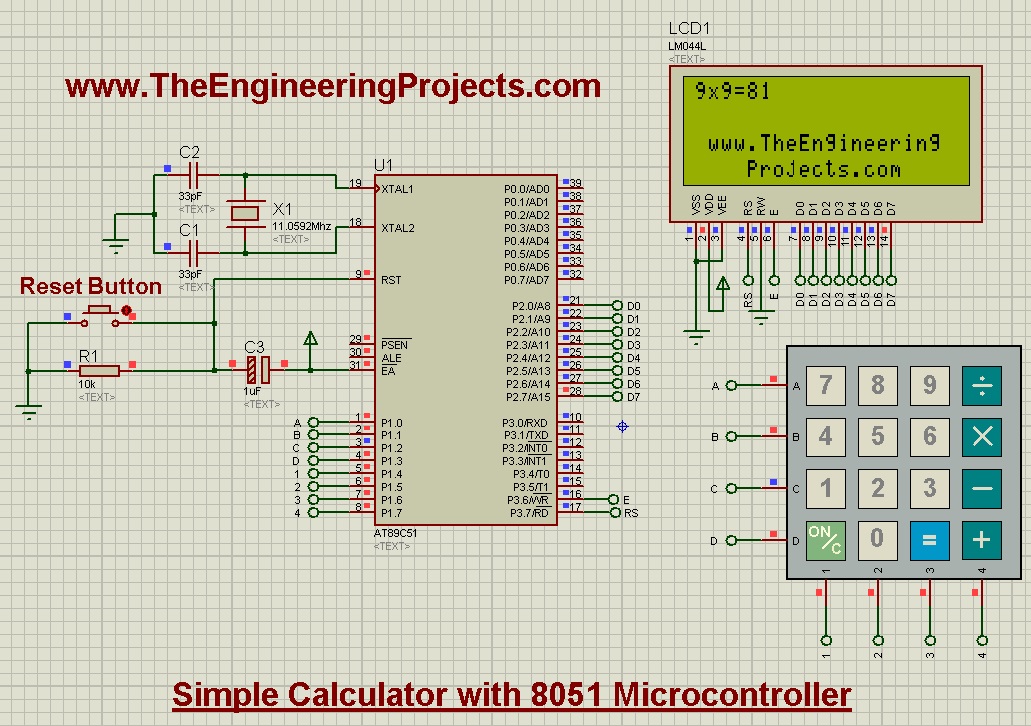 Design a Simple Calculator with 8051 Microcontroller
