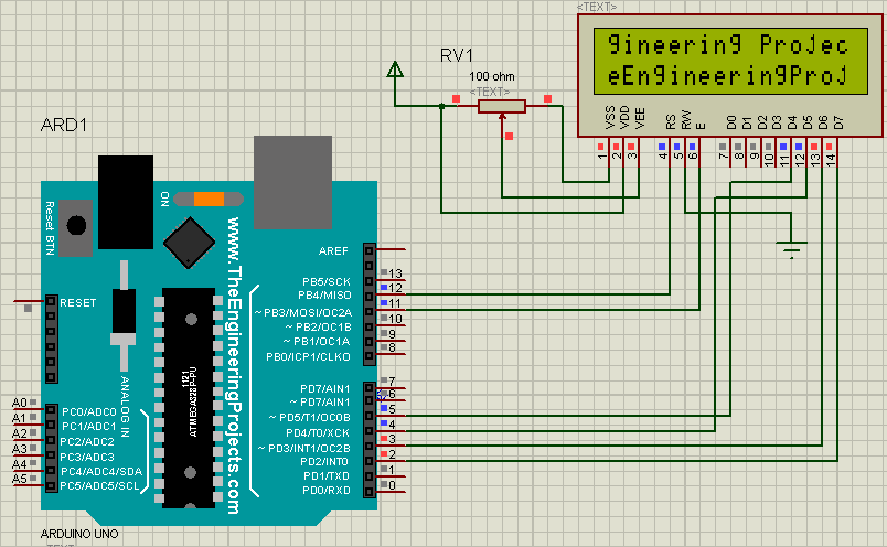 Scrolling Text On Lcd With Arduino The Engineering Projects