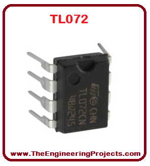 TL072_Pinout, Introduction to TL072, TL072 basics, basics of TL072, getting started with TL072, how to get start with TL072, TL072 proteus simulation, TL072 proteus, proteus simulation of TL072