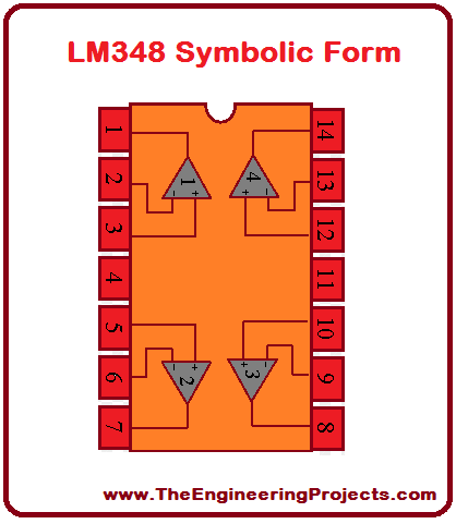 LM348 Pinout, LM348 basics, basics of LM348, getting started with LM348, how to get start LM348, LM348 proteus, Proteus LM348, LM348 Proteus simulation