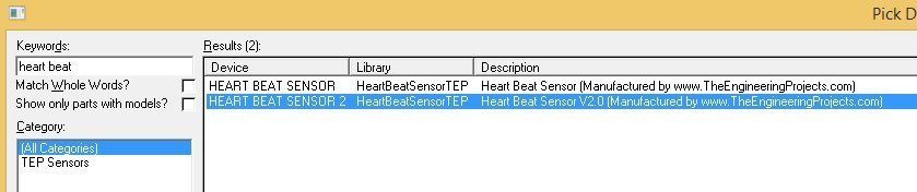 Heart Beat Sensor Library V2.0 for Proteus,Heart Beat Sensor Library,hb proteus, proteus hb simulation, hb in proteus, heart beat in proteus