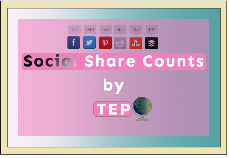 social share counts by tep, social share counter, social media counter, online tool to count social media shares
