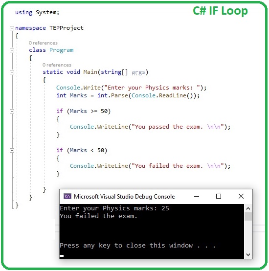 How to use IF Loop in C#, IF Loop in C#, if loop c#, c# if loop, if c#, C# if, c sharp if loop, if loop in c sharp
