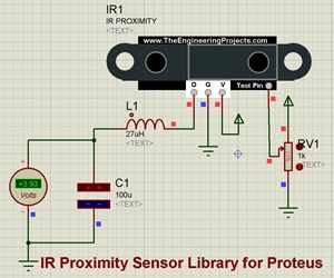 IR Proximity Sensor Library for Proteus, IR Proximity sensor, proteus simulation of ir proximity, ir ini proteus, proteus ir sensor, proximity sensor proteus
