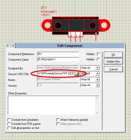 ir obstacle sensor proteus library