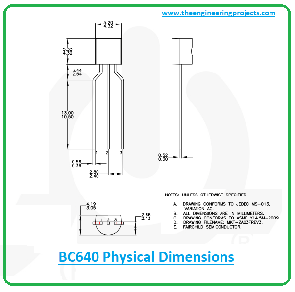 Introduction to BC640, bc640 pinout, bc640 power ratings, bc640 applications