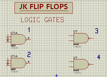 Flip Flops, JK Flip Flops, JK Flip Flop in Proteus, JK Flip Flop with gates, JK Flip flop with ic, JK Flip Flop in Proteus, JK Flip Flop Proteus simulation.
