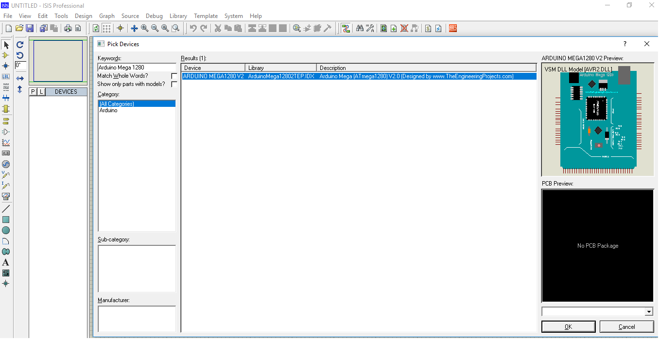 Arduino Mega 1280 Library for Proteus V2.0, Arduino Mega 1280 Proteus library