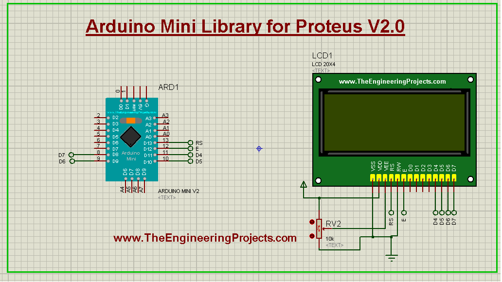 Arduino Mini Library for Proteus V2.0, Arduino Mini Proteus Library