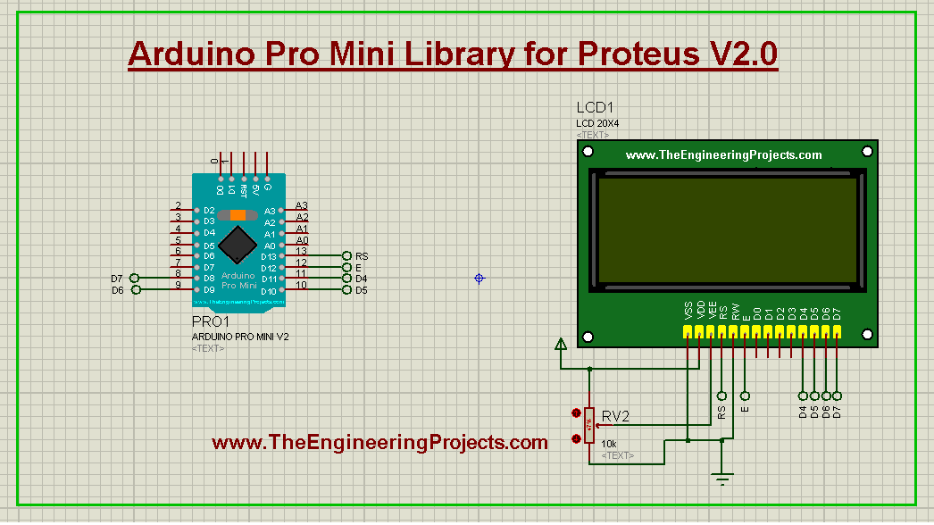 Arduino Pro Mini Library for Proteus V2.0, Arduino Pro Mini Proteus library