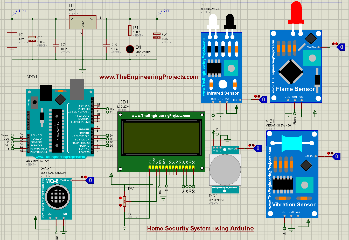 Home Security System using Arduino, Home Security System, Home Security System Arduino, arduino Home Security System, Home Security System simulation, Home Security System in proteus, Home Security Project