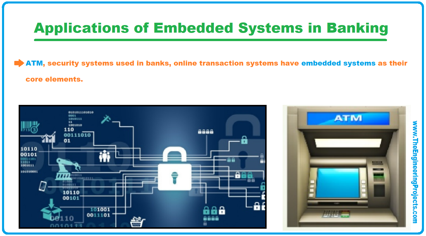 Applications of Embedded Systems, Applications of Embedded Systems in the Medical Field, Application of embedded systems in the Automotive Industry, Application of Embedded Systems in Telecommunications, Applications of Embedded Systems in Motes, Applications of Embedded Systems in Consumer Electronics, Applications of Embedded Systems in Avionics, Applications of Embedded Systems in Safety-Critical Systems, Application of Embedded Systems in Smart Cards, Applications of Embedded Systems in Robotics, Applications of Embedded Systems in Banking