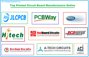 Top Printed Circuit Board Manufacturers Online, JLCPCB, PCBway, Atechcircuit, Unimicron, AllPCB, PCBCart, PCBgogo, Zhen Ding Tech