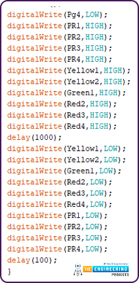 Variable 4 way traffic light, Software to install, Project overview, Components needed, Arduino mega, Proteus simulation of variable traffic lights, Arduino code, declaration code, void loop, void setup, Results/working,