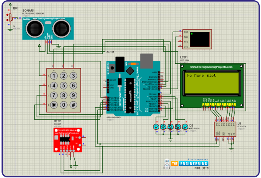 Car parking system with automatic billing using arduino, software to install, project overview, components details, Arduino uno, LCD module, keypad 3x4, ultrasonic sensor, RTC module, circuit diagram working, Arduino code for the accident detection, void setup(), void loop(), results/working