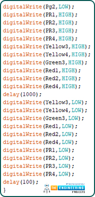 Variable 4 way traffic light, Software to install, Project overview, Components needed, Arduino mega, Proteus simulation of variable traffic lights, Arduino code, declaration code, void loop, void setup, Results/working,