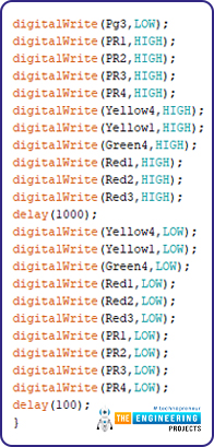 Variable 4 way traffic light, Software to install, Project overview, Components needed, Arduino mega, Proteus simulation of variable traffic lights, Arduino code, declaration code, void loop, void setup, Results/working,
