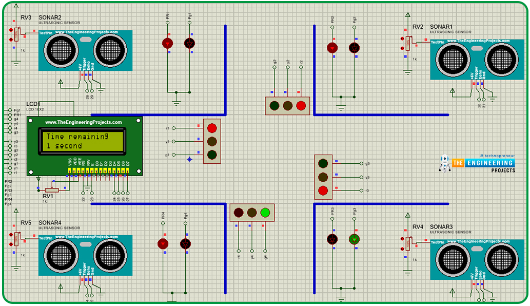 Software to install, Project overview, Components needed, Arduino mega, Proteus simulation of variable traffic lights, Arduino code, declaration code, void loop, void setup, Results/working,