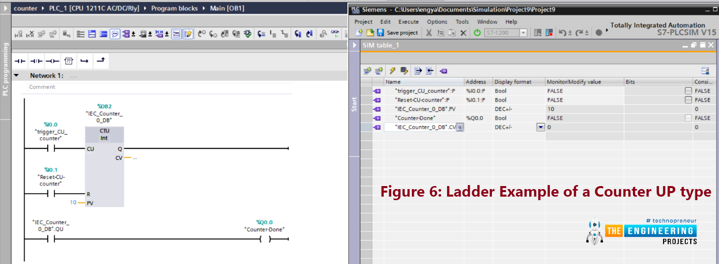 How to use counters in ladder logic programming, Counter in conventional control, Omron counter, Asynchronous 0-9 counter, Counter in PLC, Count-up type, Ladder program examples for counters, Count down example, Testing the up-down counter ladder program