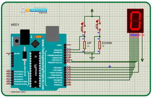 Up down counter with arduino, counter with arduino, arduino counter, counter arduino, up down counter project, arduino counting, arduino 7 segment display