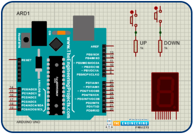 Up down counter with arduino, counter with arduino, arduino counter, counter arduino, up down counter project, arduino counting, arduino 7 segment display