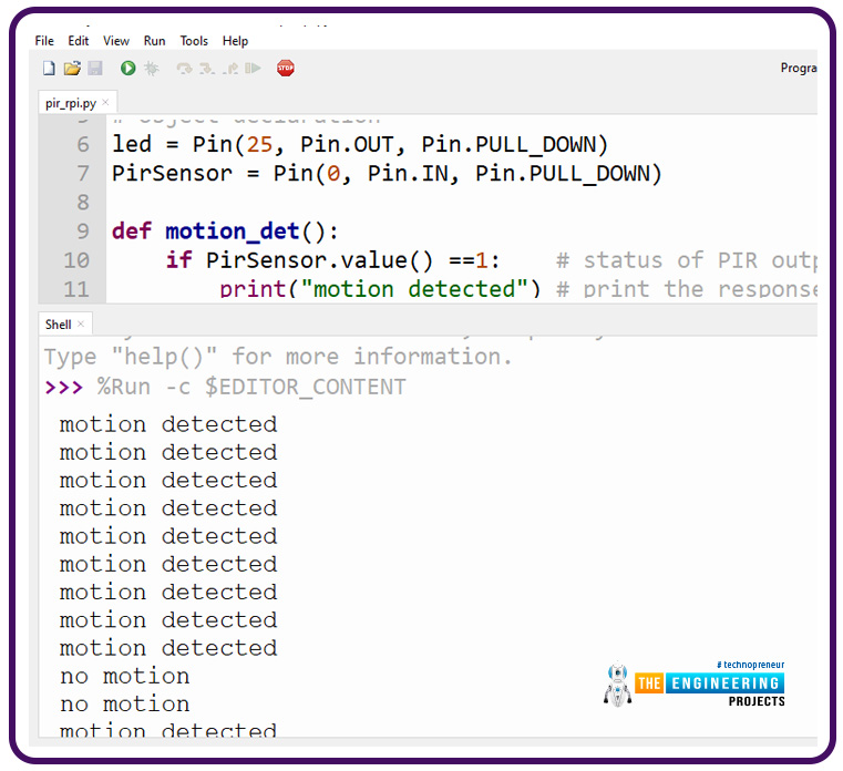 Interfacing PIR Motion Sensor and Raspberry Pi Pico Module with MicroPython, PIR with PICO, PIR Pico, PIR Sensor PICO, Pico PIR sensor, Motion detection with Raspberry Pi Pico